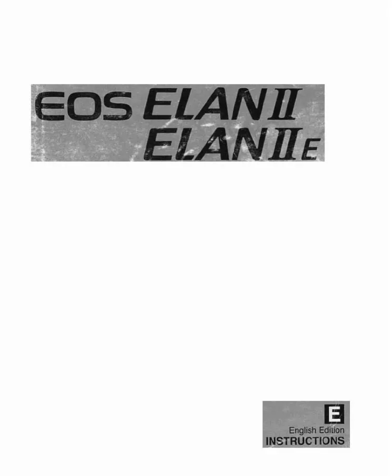 Image de la première page du manuel de l'appareil EOS Elan II