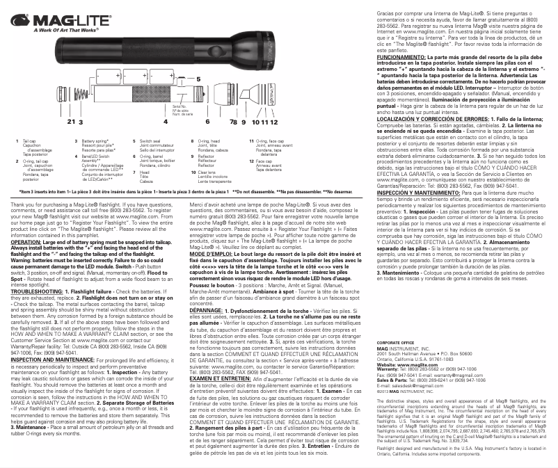 Página 1 del manual Manual de usuario Maglite 3D LED