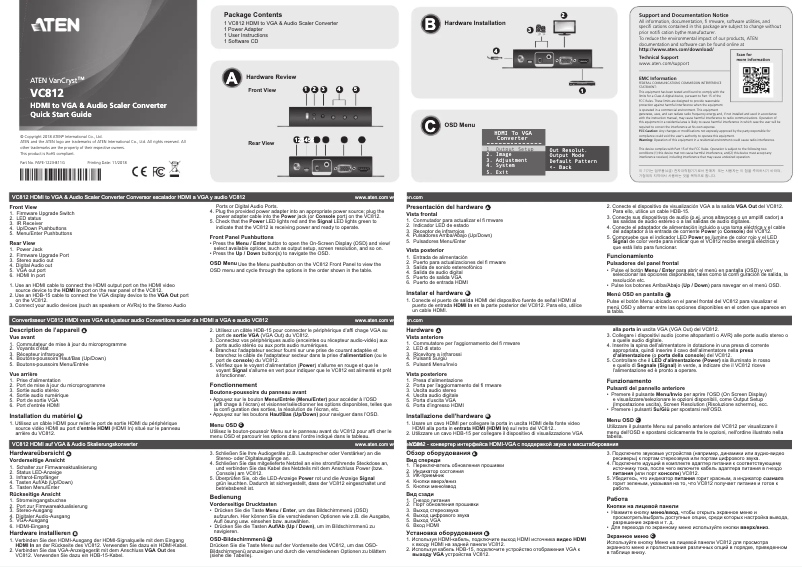 Page n°1 - Manuel utilisateur ATen VC812