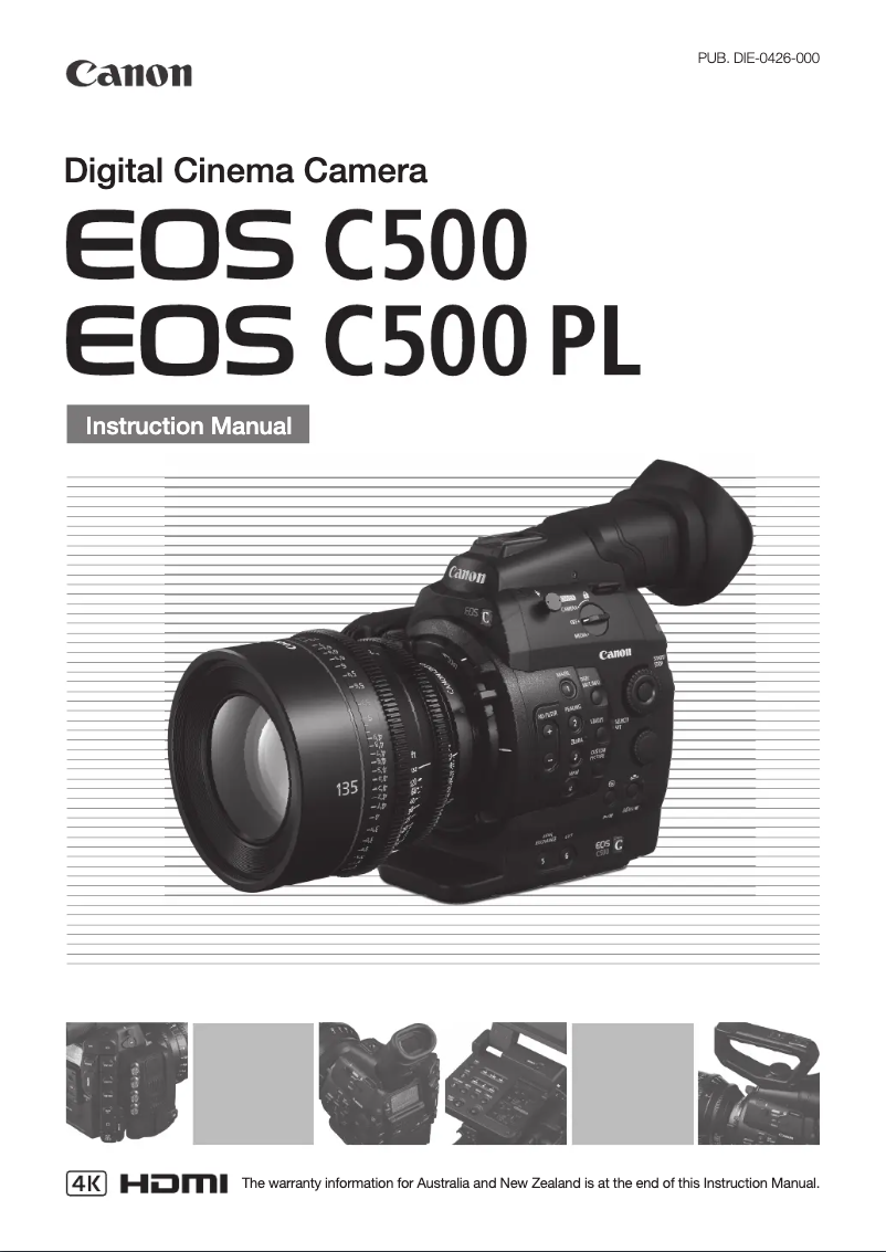 Page 1 de la notice Manuel utilisateur Canon EOS C500 EF