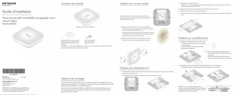 Page n°1 - Guide d'installation Netgear WAX620