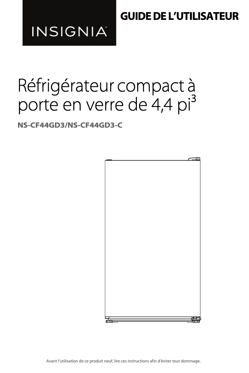Page n°1 - Manuel utilisateur Insignia NS-CF44GD3