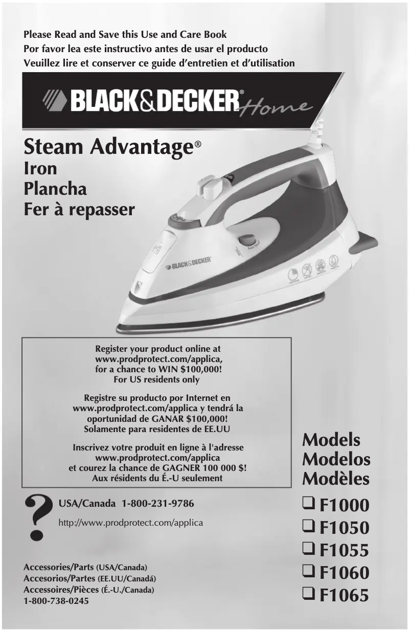 Page 1 de la notice Manuel utilisateur Black & Decker F1060