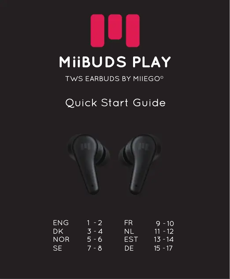 Page n°1 - Manuel utilisateur Miiego MiiBUDS PLAY