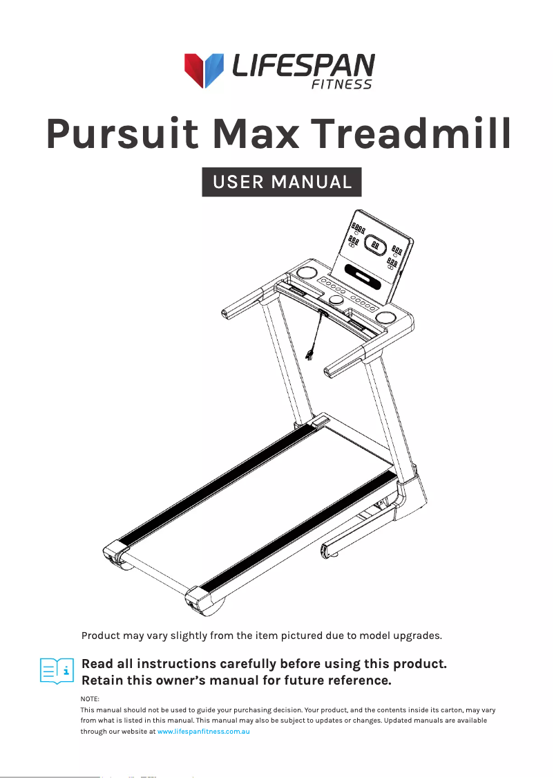 Página 1 del manual Manual de usuario LifeSpan Pursuit Max