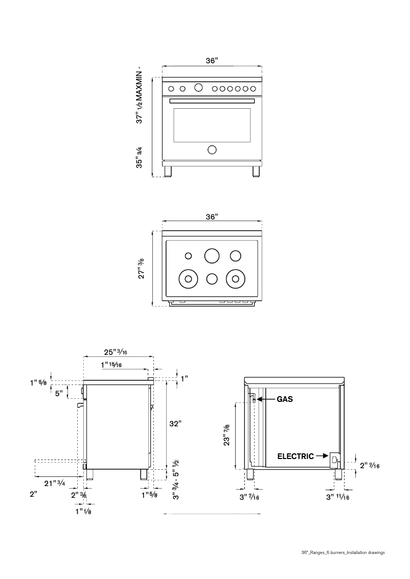 Page 1 de la notice Instructions / montage Bertazzoni PROF366GASXTLP