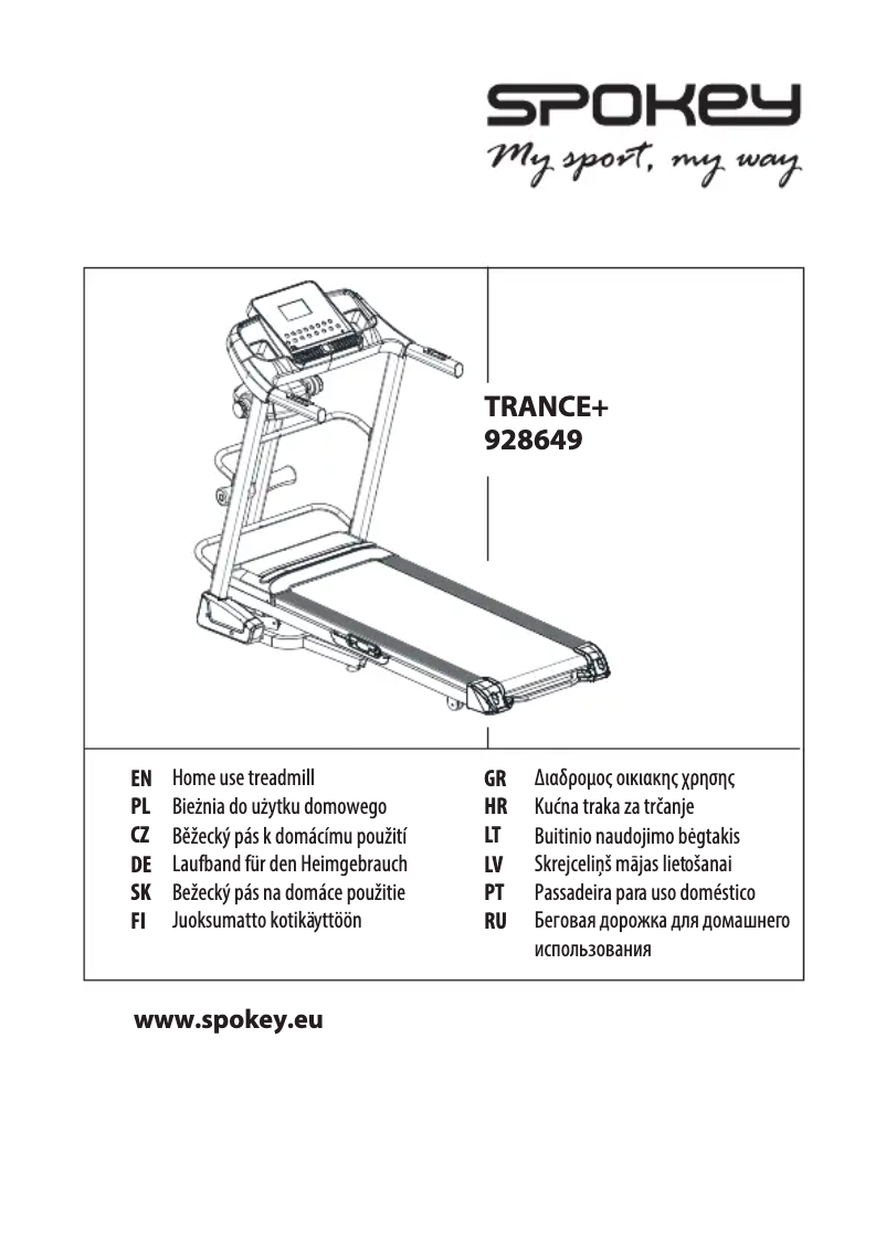 Page n°1 - Manuel utilisateur Spokey Trance