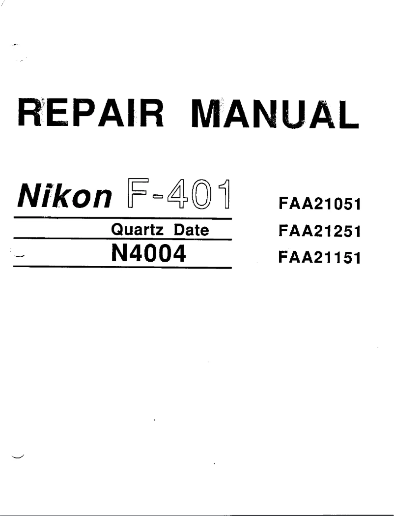 Image de la première page du manuel de l'appareil F-401