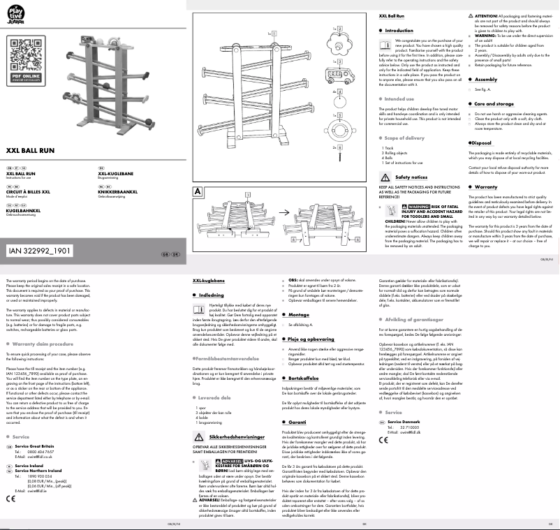 Page 1 de la notice Manuel utilisateur Playtive HG05214
