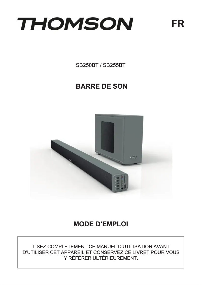 Page 1 de la notice Manuel utilisateur Thomson SB255BT