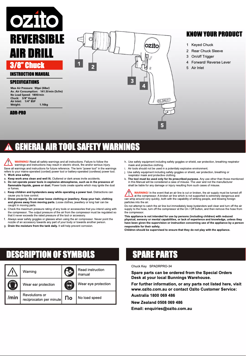 Image de la première page du manuel de l'appareil ADR-PRO