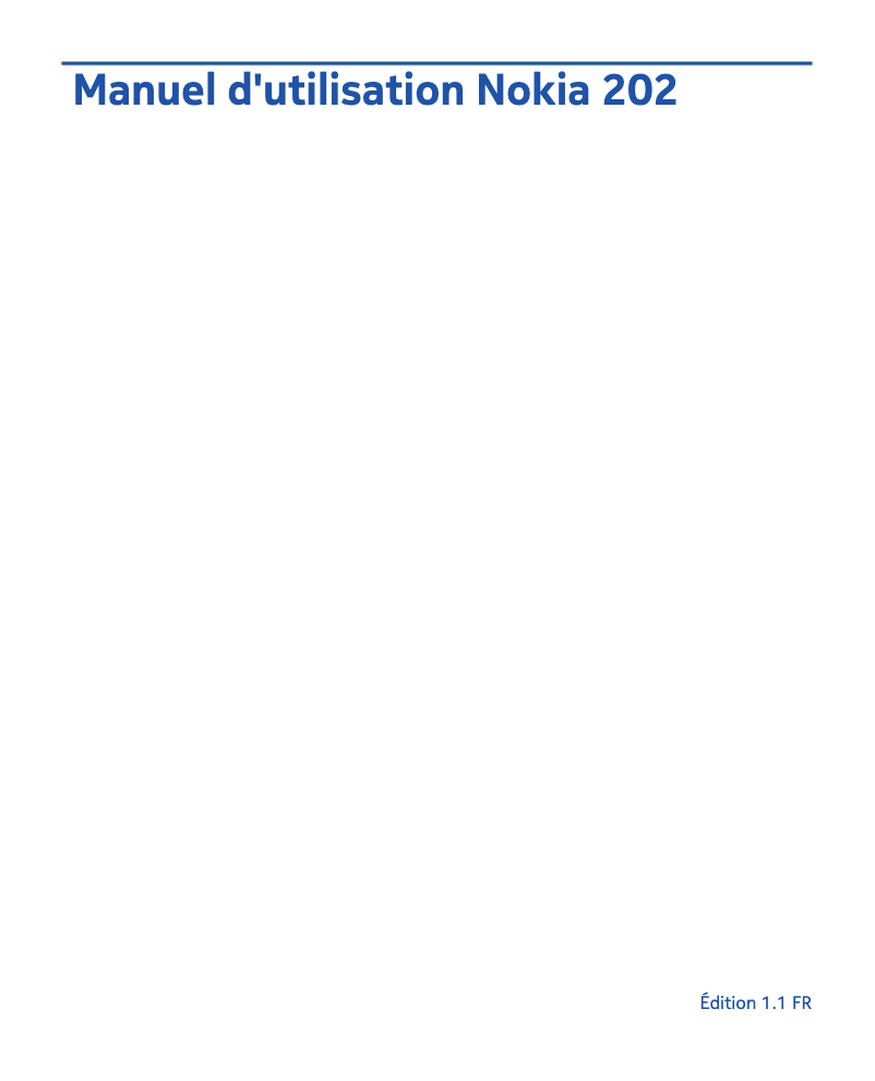Page 1 de la notice Manuel utilisateur Nokia Asha 202