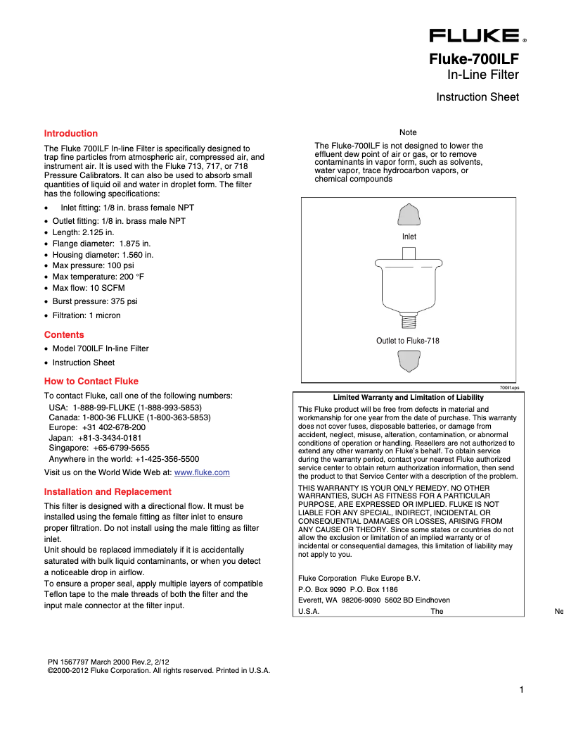 Image de la première page du manuel de l'appareil 700ILF