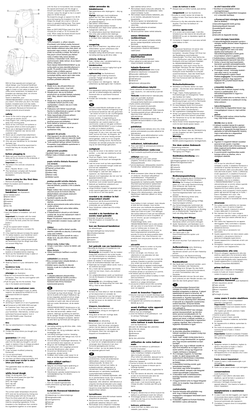 Page 1 de la notice Manuel utilisateur Kenwood HM326