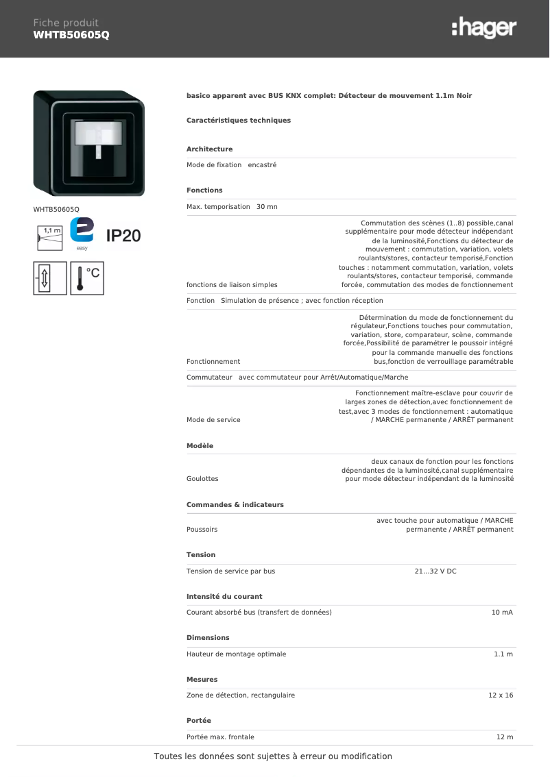 Image de la première page du manuel de l'appareil WHTB50605Q