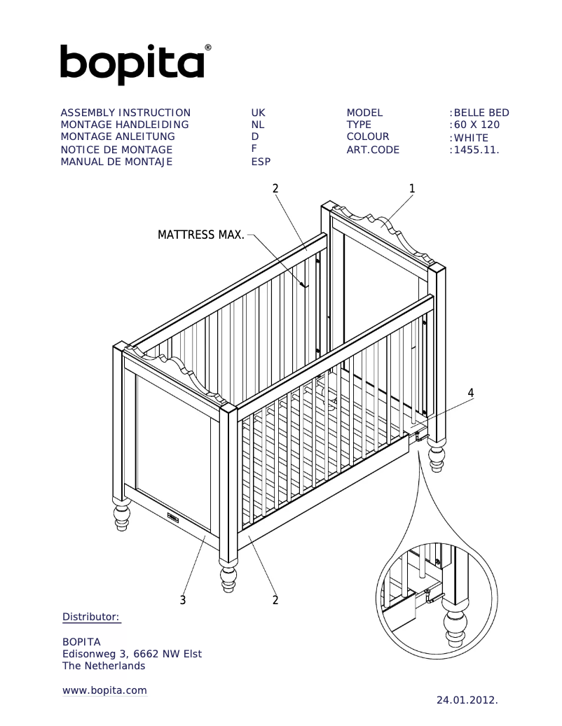Page 1 de la notice Manuel utilisateur Bopita Belle