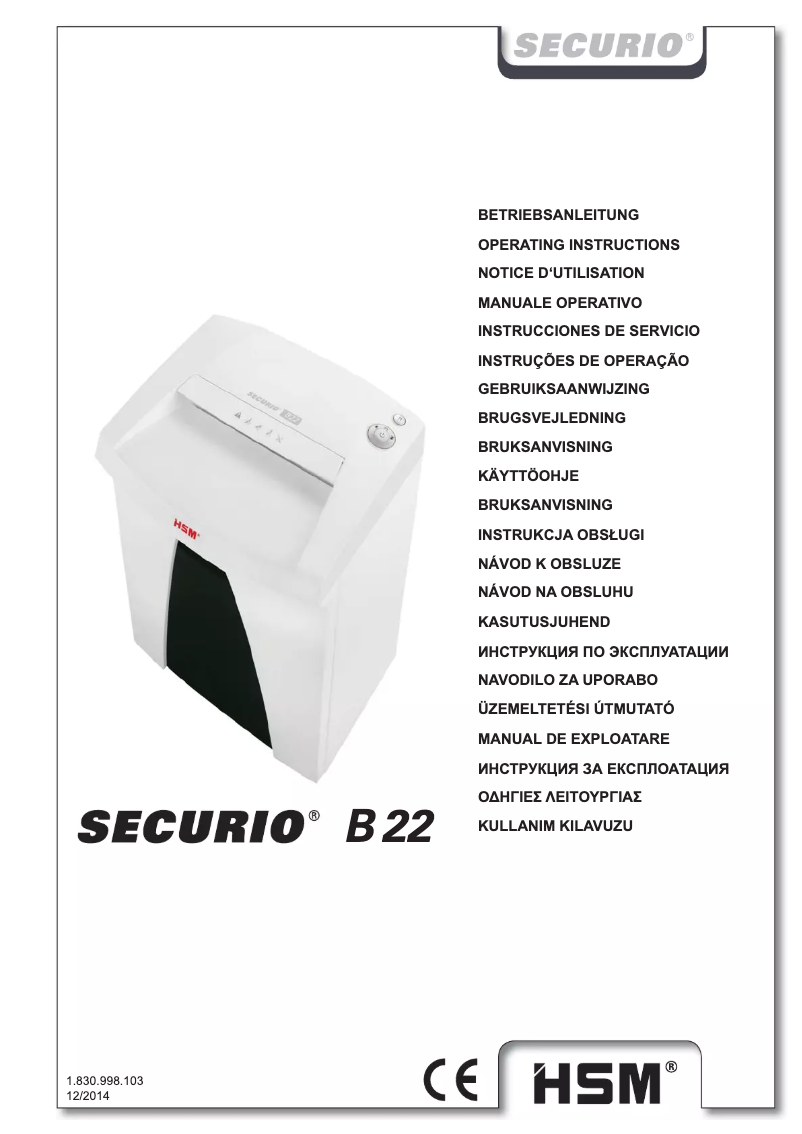Image de la première page du manuel de l'appareil SECURIO B22 3.9x30mm