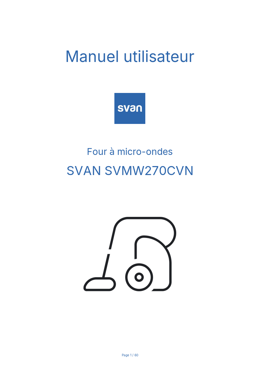 Image de la première page du manuel de l'appareil SVMW270CVN