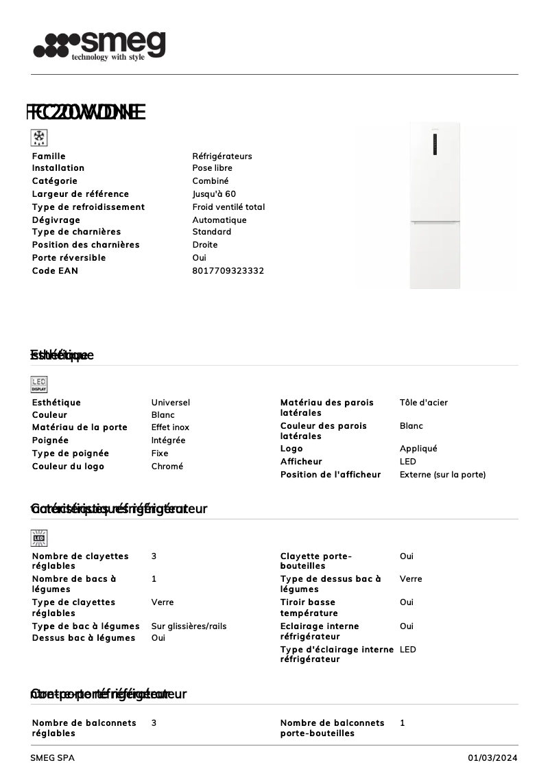 Image de la première page du manuel de l'appareil FC20WDNE