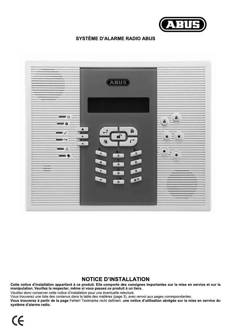 Page n°1 - Manuel utilisateur Abus FU9003