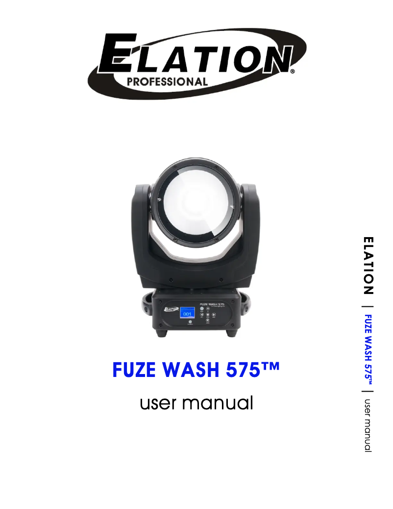 Page 1 de la notice Manuel utilisateur Elation Fuze Wash 575