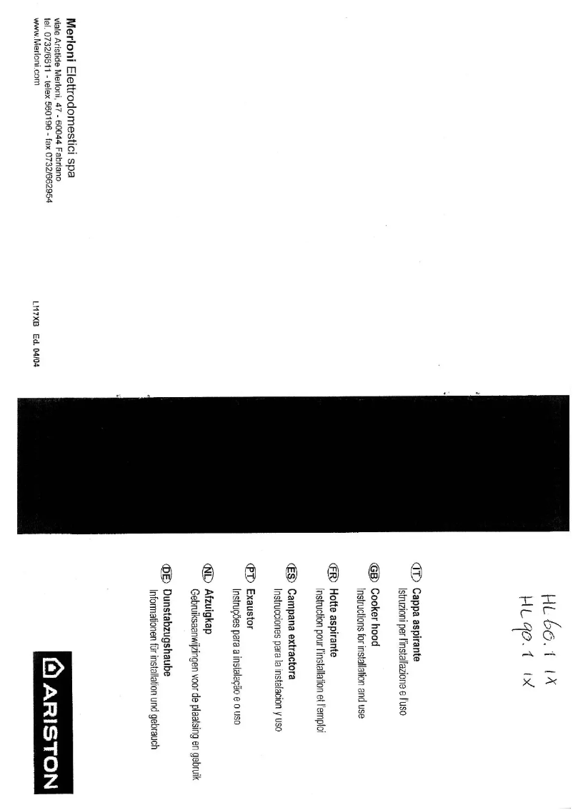 Image de la première page du manuel de l'appareil HL 90.1 IX