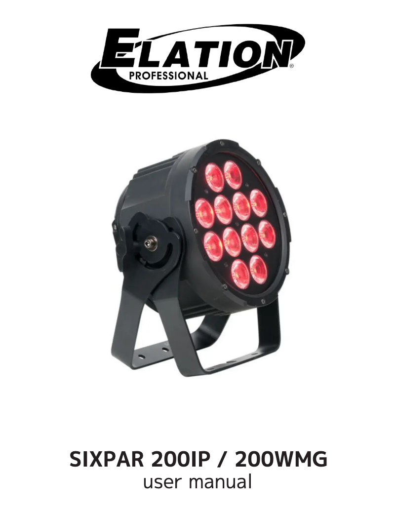 Imagen de la primera página del manual del dispositivo SIXPAR 200WMG