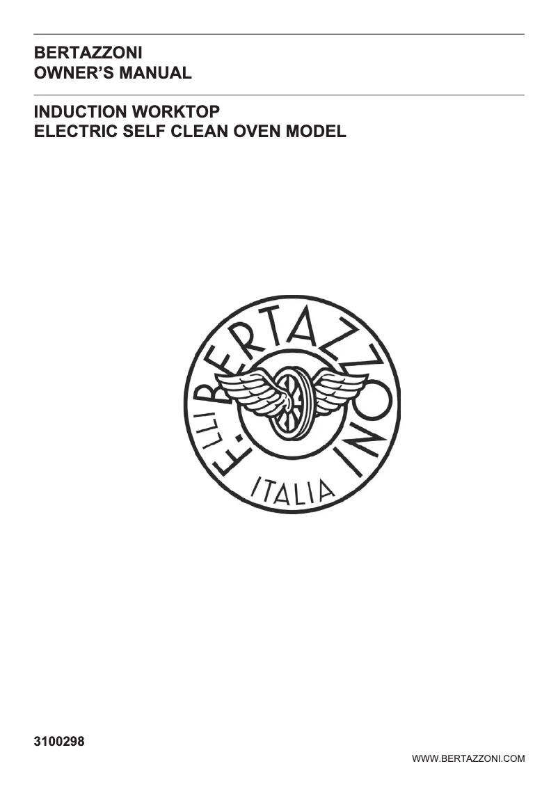 Página 1 del manual Manual de uso y mantenimiento Bertazzoni Professional PROF304INSGIT