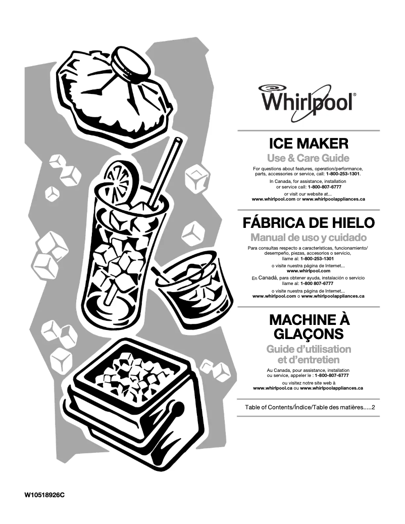 Página 1 del manual Manual de usuario Whirlpool GI15NDXZS