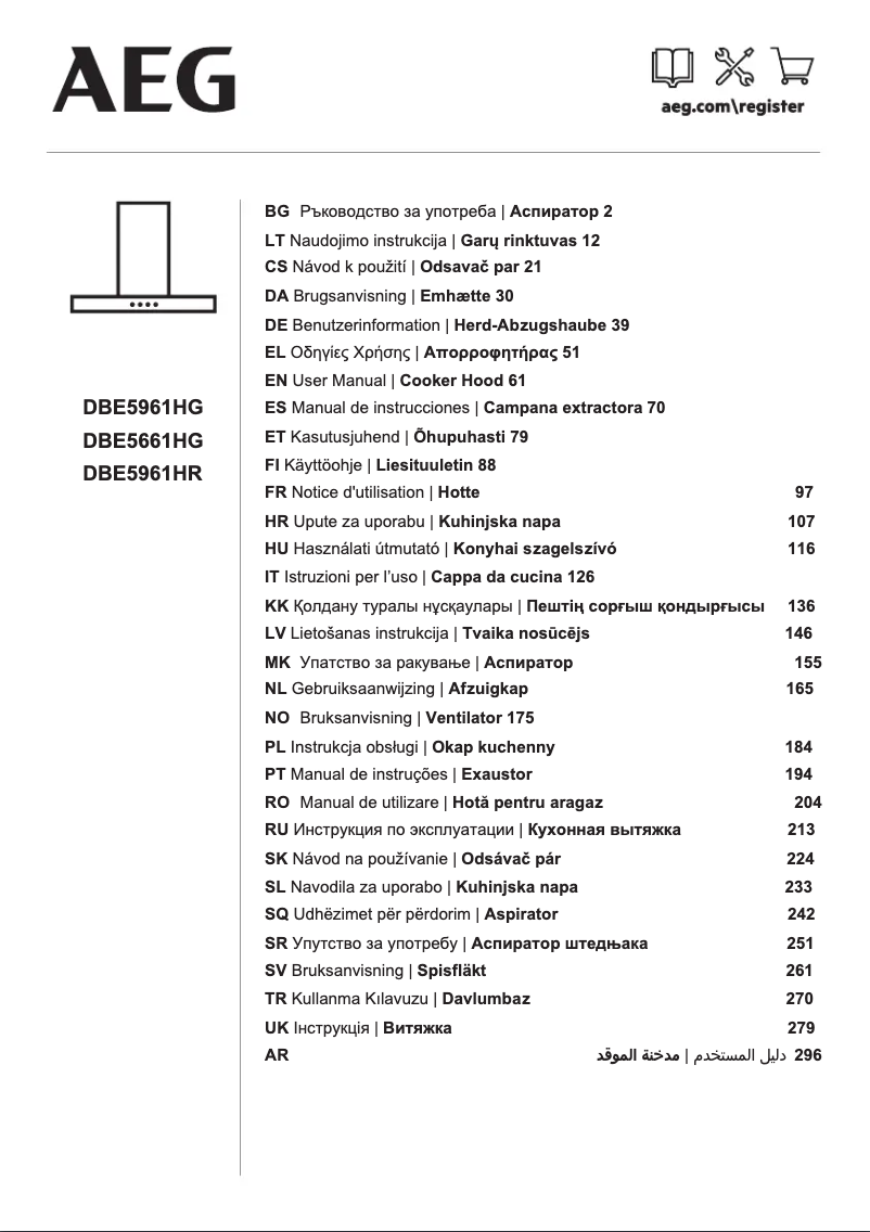 Página 1 del manual Manual de usuario AEG DBE5661HG