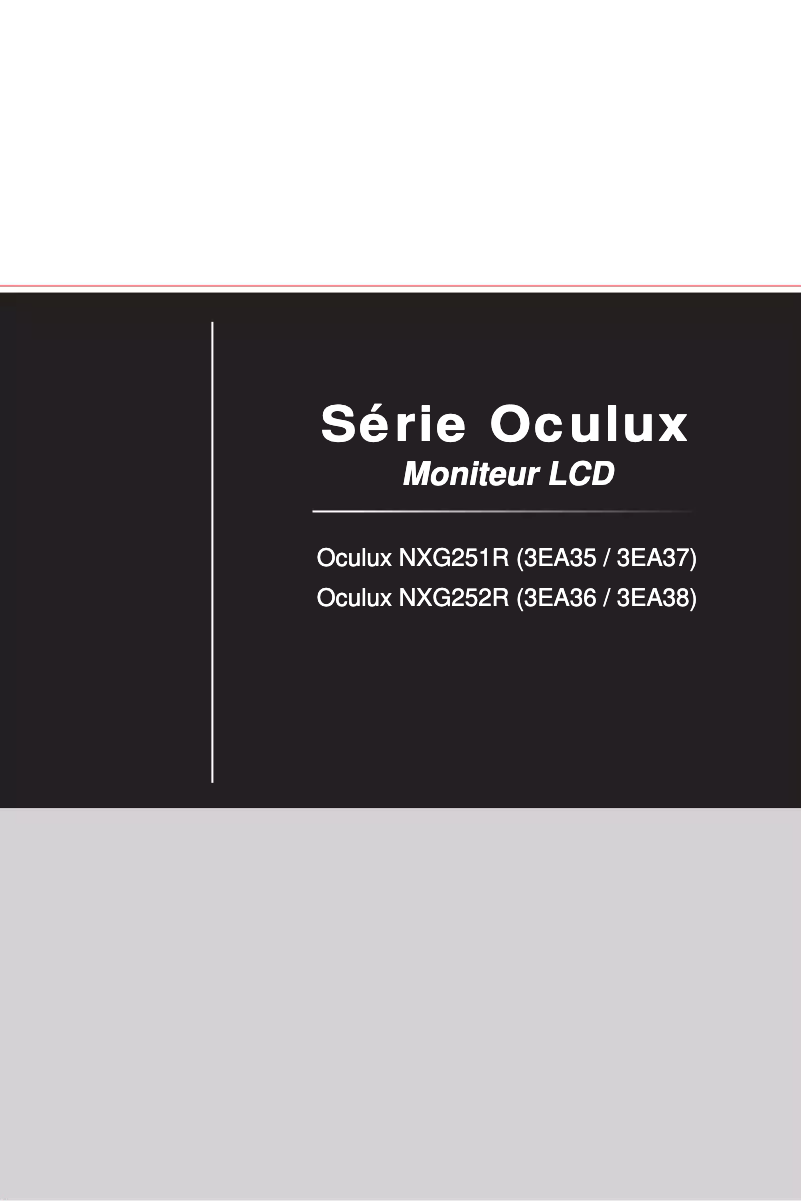 Page n°1 - Manuel utilisateur MSI Oculux NXG252R