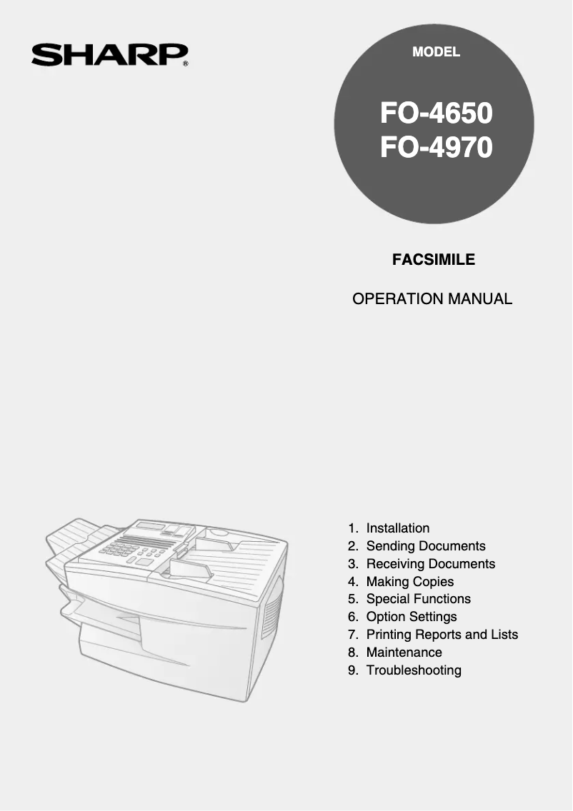 Page 1 de la notice Manuel utilisateur Sharp FO-4650