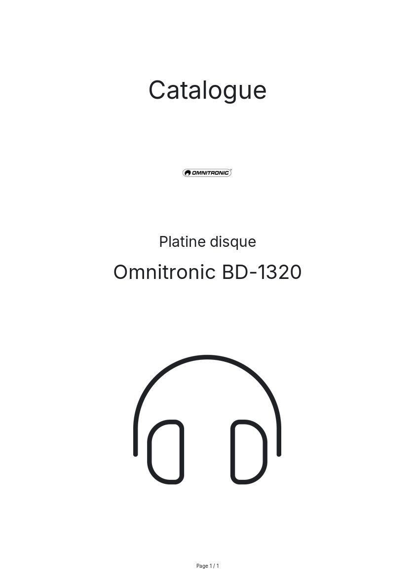Page n°1 - Catalogue Omnitronic BD-1320