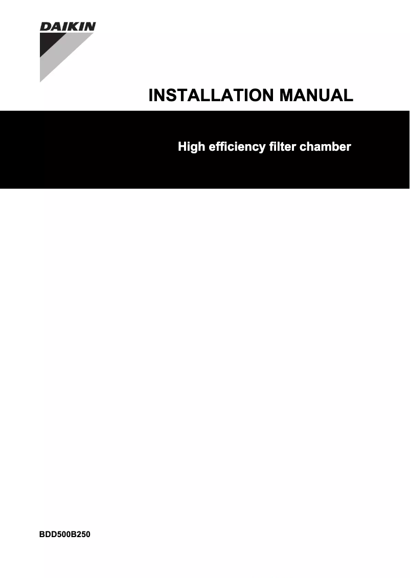 Page 1 de la notice Manuel utilisateur Daikin BDD500B250
