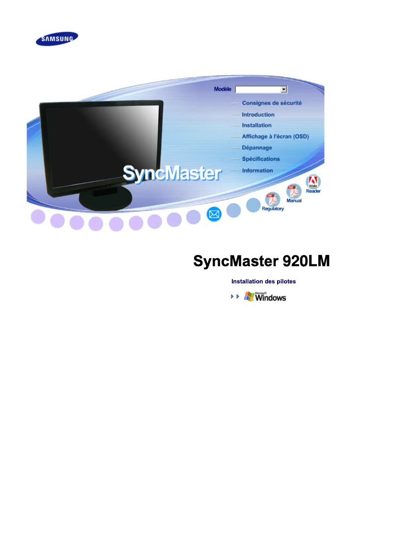 Image de la première page du manuel de l'appareil SyncMaster 920LM