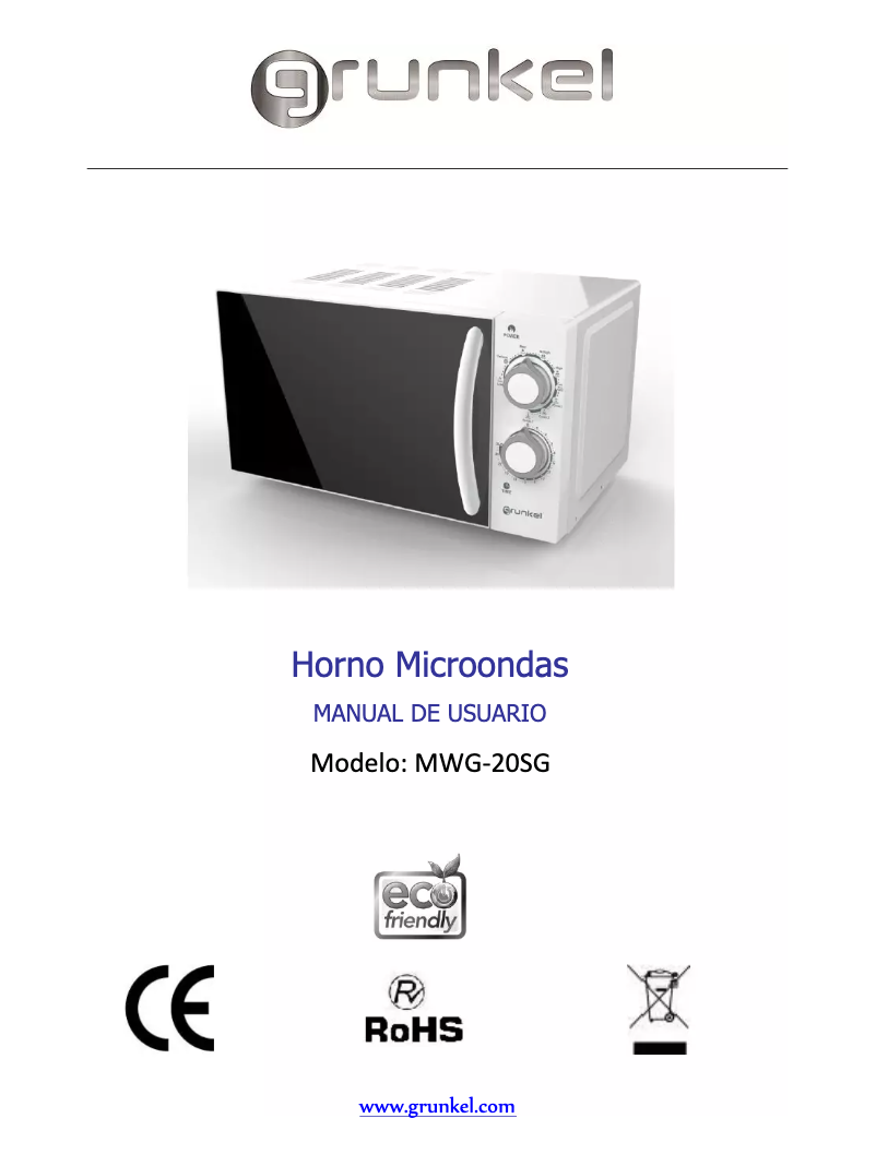 Image de la première page du manuel de l'appareil MWG-20SG