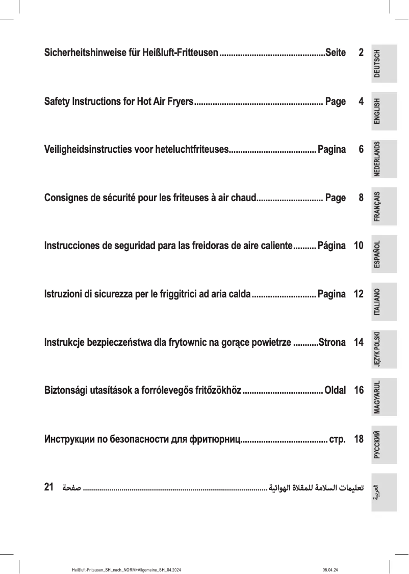 Imagen de la primera página del manual del dispositivo PC-FR 1287 H