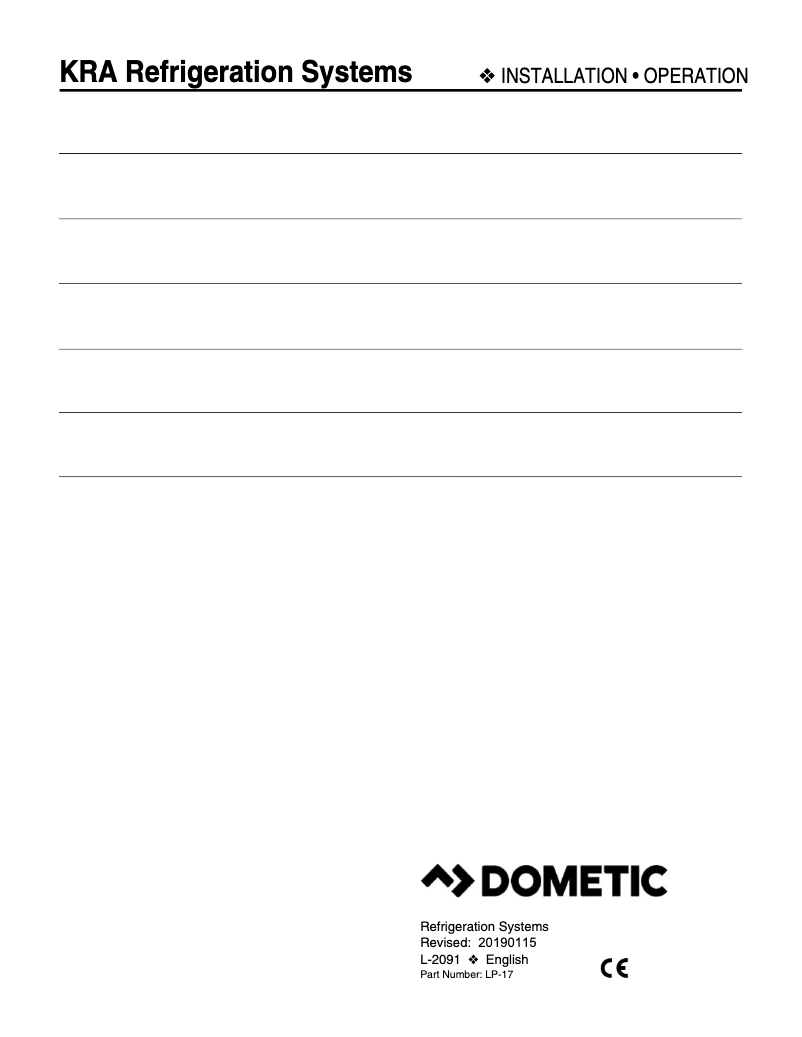 Page 1 de la notice Manuel utilisateur Dometic KRA 450 X