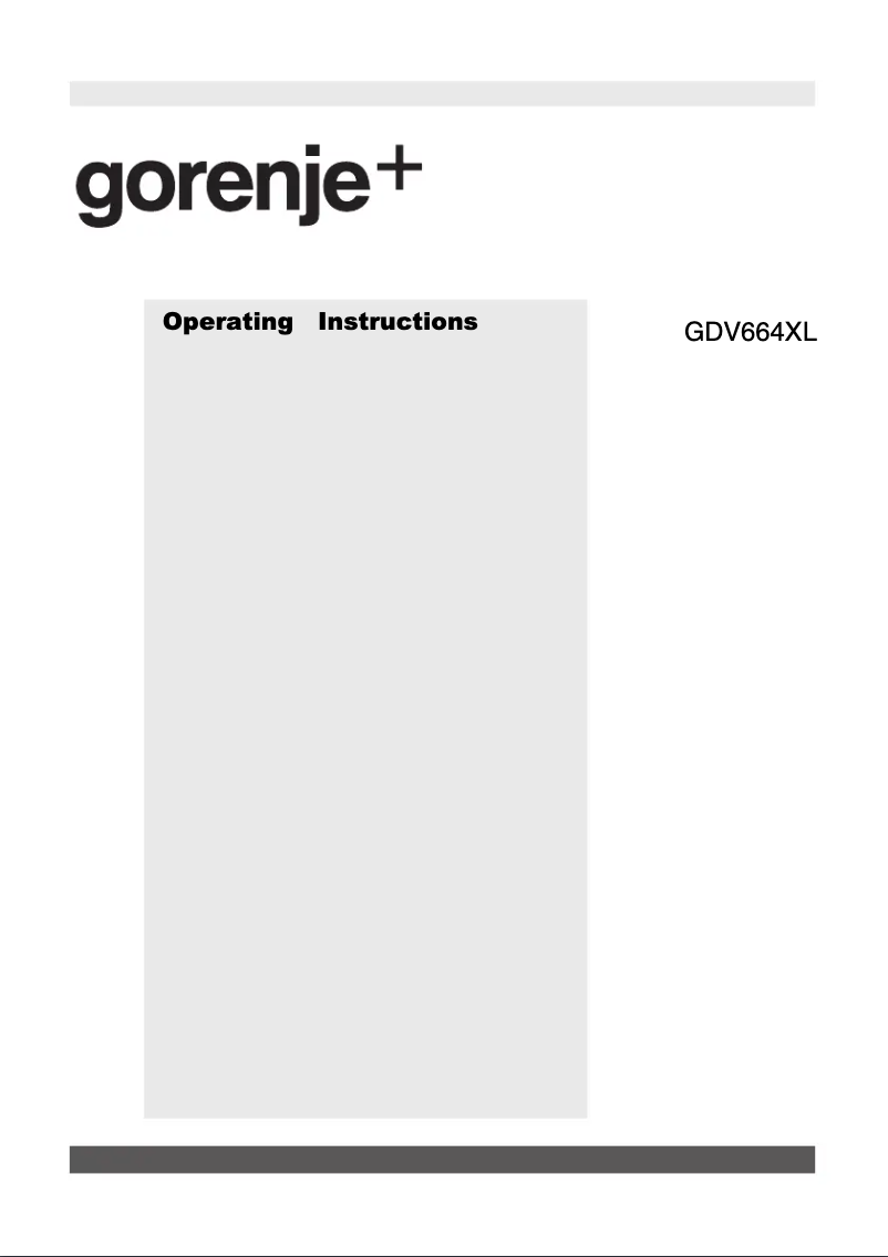 Page 1 de la notice Manuel utilisateur Gorenje GDV664XL