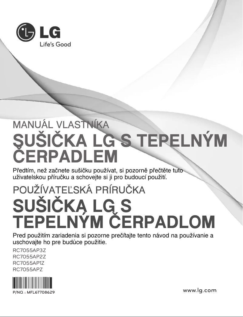 Page 1 de la notice Manuel utilisateur LG RC7055AP3Z