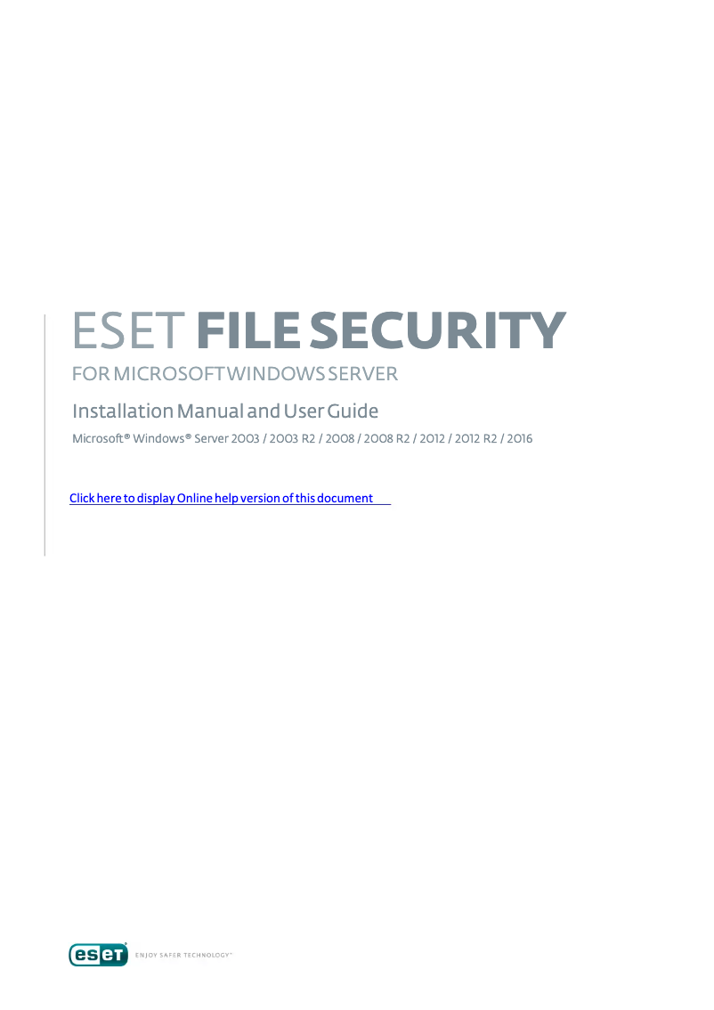 Página 1 del manual Manual de usuario ESET File Security for Microsoft Windows Server
