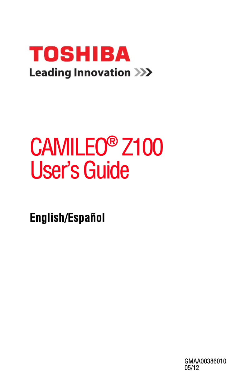 Image de la première page du manuel de l'appareil Camileo Z100