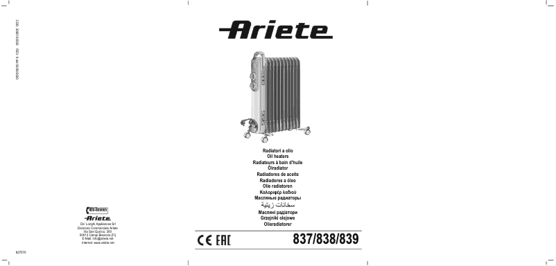 Página 1 del manual Manual de usuario Ariete 0839