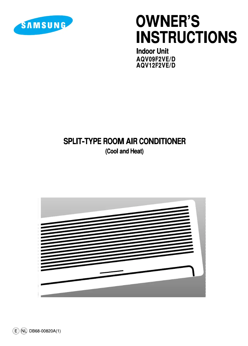 Page 1 de la notice Manuel utilisateur Samsung AQV12F2VE