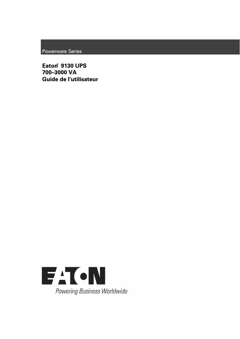 Page n°1 - Manuel utilisateur Eaton 9130i2000T-XL