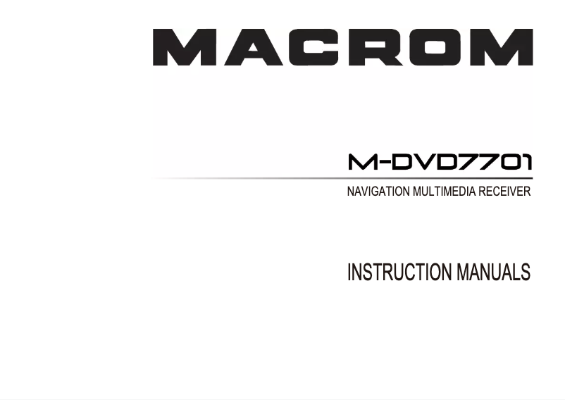 Image de la première page du manuel de l'appareil M-DVD7701R