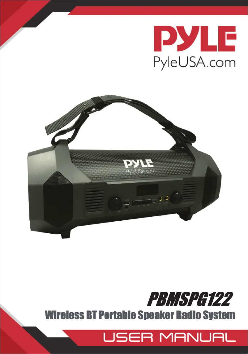 Page n°1 - Manuel utilisateur Pyle PBMSPG122