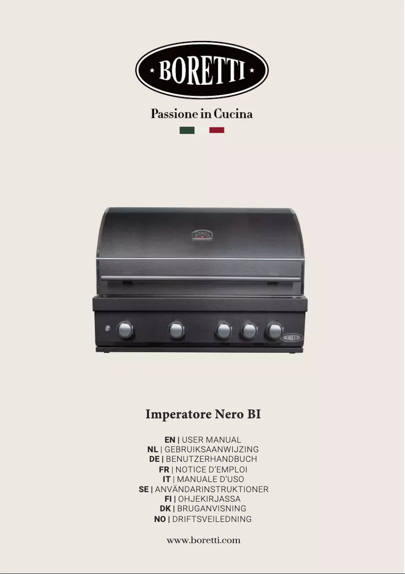 Page n°1 - Manuel utilisateur Boretti Imperatore Nero BI