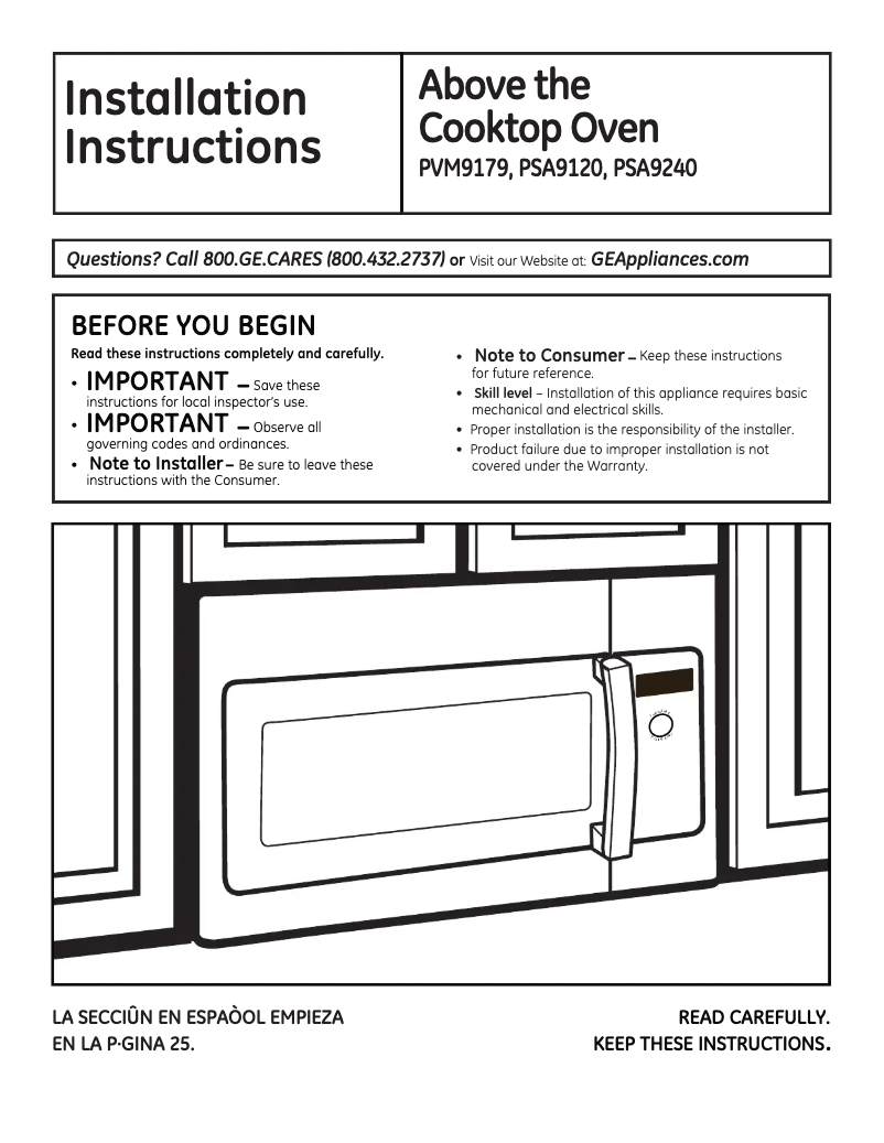 Page n°1 - Guide d'installation GE Profile PVM9179DFWW