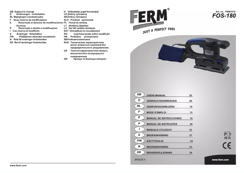 Image de la première page du manuel de l'appareil PSM1010